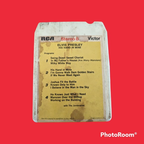 Rare Yellow Label Vintage 8 Track Tape His Hand in Mine Elvis Presley 1970's